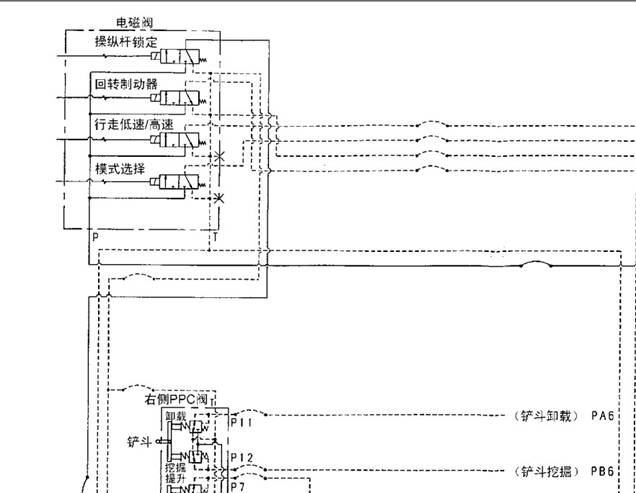 小松pc-7系列挖掘机液压油路图【分享】